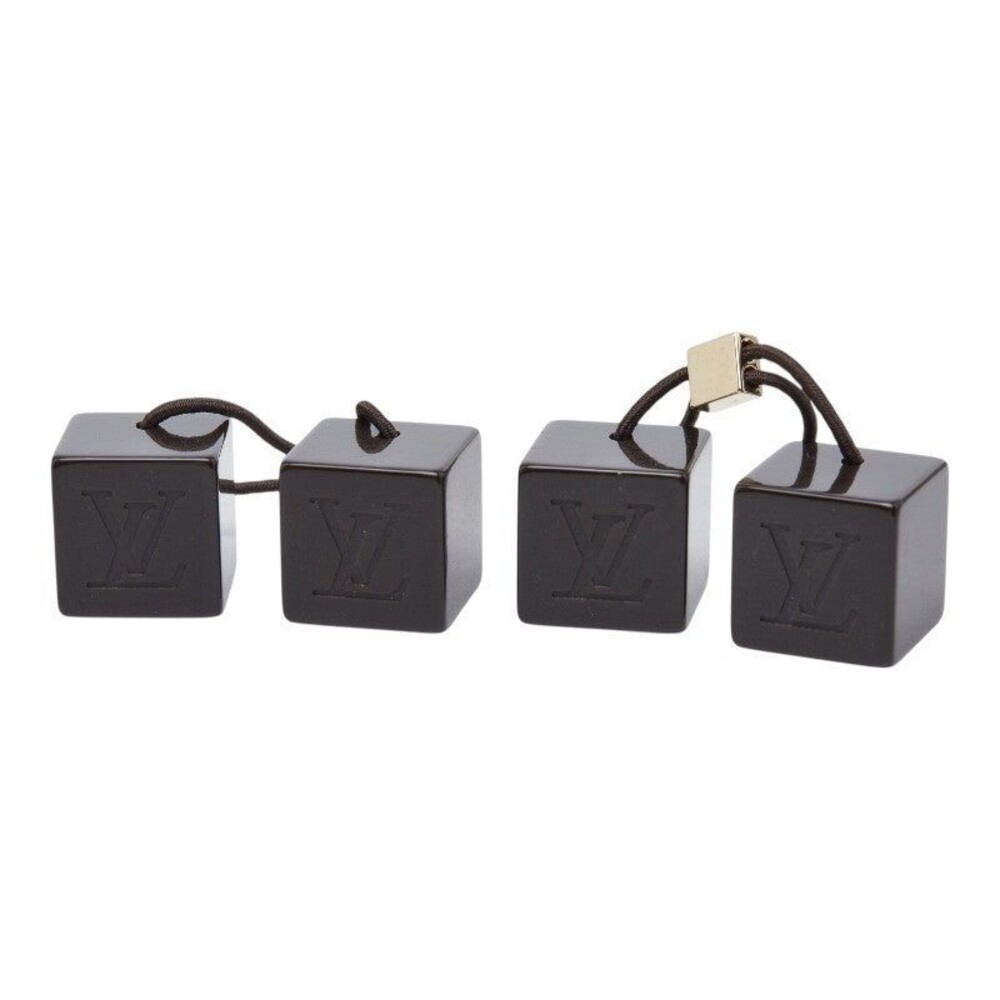 Louis Vuitton Inclusion Cube Hair Tie Hair Accessory Set of 2 Black